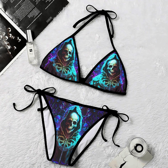 Skull Grim Reaper Micro Triangle Bikini Swimsuit HG