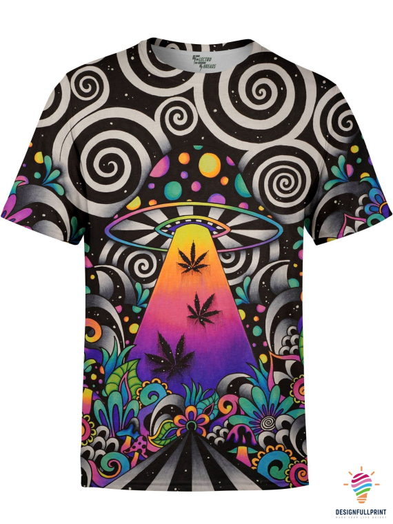 Gift For Hippie Planet Get In Lose Stoner Pothead Pot Leaf 3D T-Shirt HG Velvet tshirt