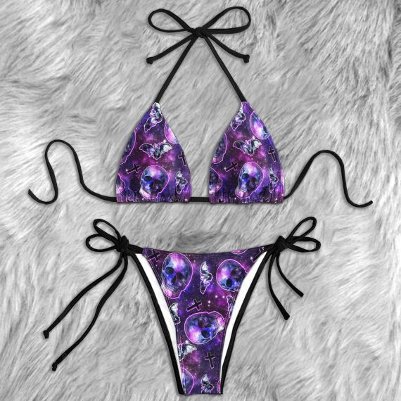 Galaxy Skull Art Micro String Triangle Bikini Summer Vacation HG Swimsuit