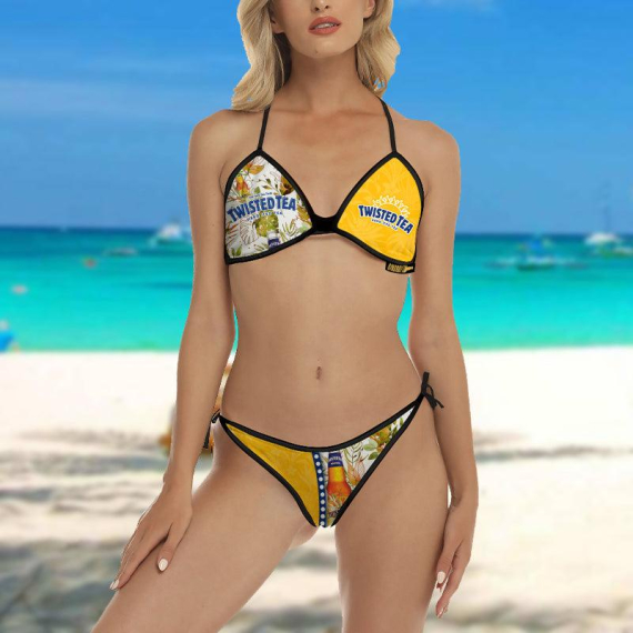 Twisted Tea Flower Triangle Beach  Bikini HG