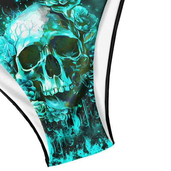 Ocean Green Skull Gothic Micro Triangle Bikini Swimsuit HG