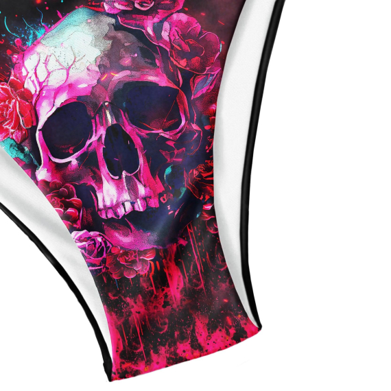 Skull Gothic Rose Micro Triangle Bikini Swimsuit HG