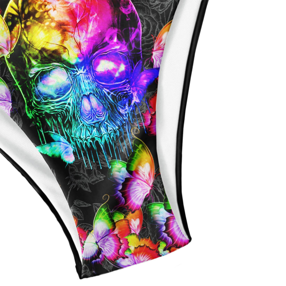 Neon Skull Butterfly Micro Triangle Bikini Swimsuit HG