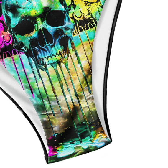 Mega Skull Blue Micro Triangle Bikini Swimsuit HG