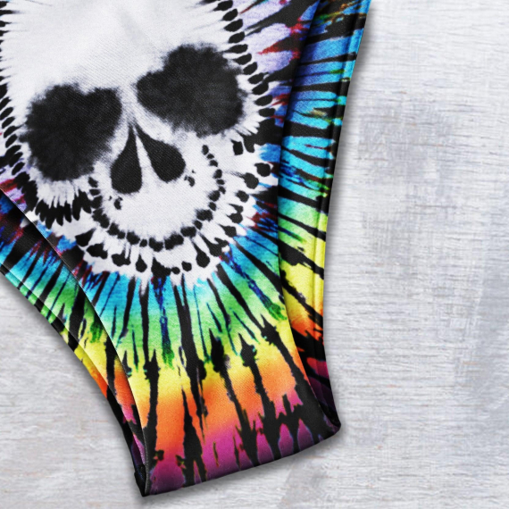 Tiedye Gothic Skull All Over Print Summer Micro String Triangle Bikini Summer Vacation HG Swimsuit