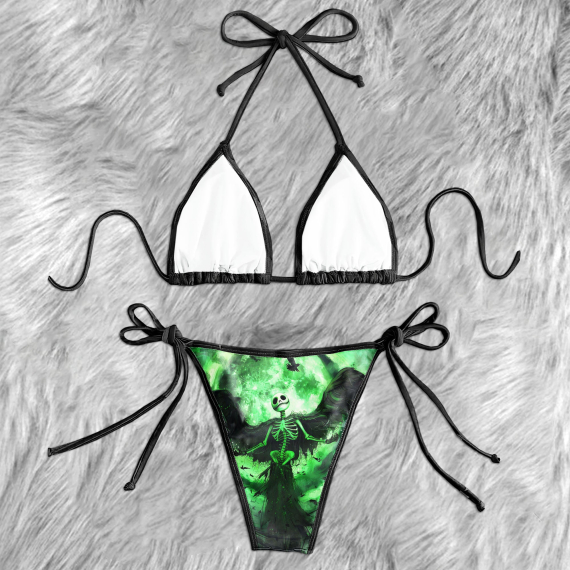 Green Nightmare Art Micro Triangle Bikini Swimsuit HG