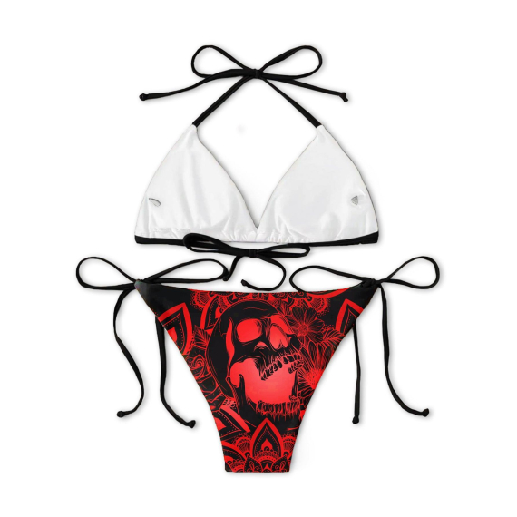 Red Mandala Micro Triangle Bikini Swimsuit HG