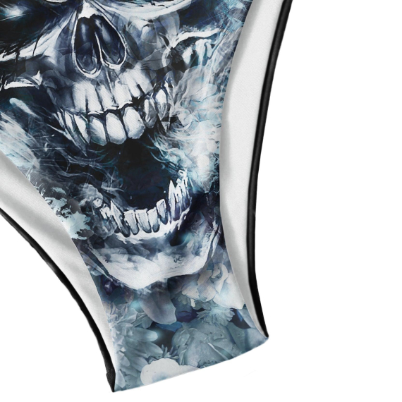 Grey Skull Smoke Gothic Micro Triangle Bikini Swimsuit HG