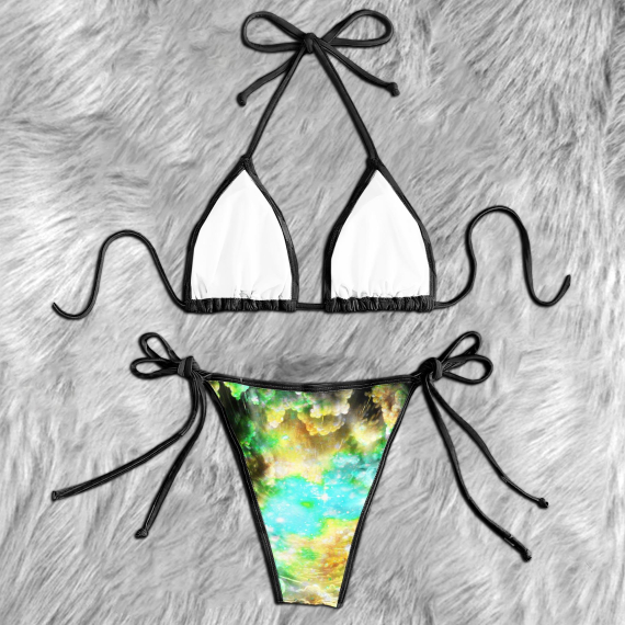 Mega Skull Blue Micro Triangle Bikini Swimsuit HG