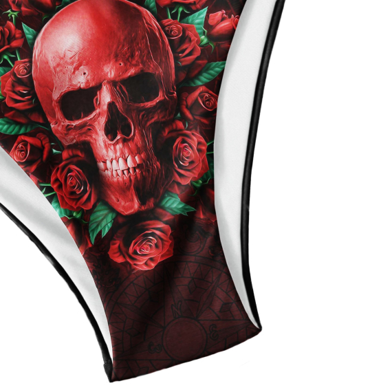 Red Skull Rose Micro String Triangle Bikini Summer Vacation HG Swimsuit