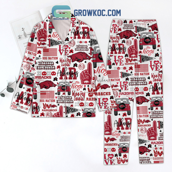Arkansas Razorbacks Go Hogs Pyjama Pajamas Set NVA