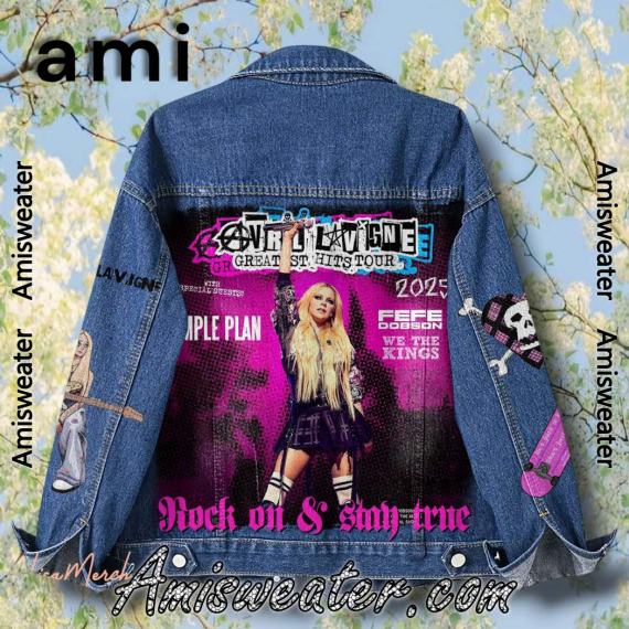 Avril Lavigne Greatest Hits Tour 2025 Hooded Hoodless Or Hooded Denim Jacket HG