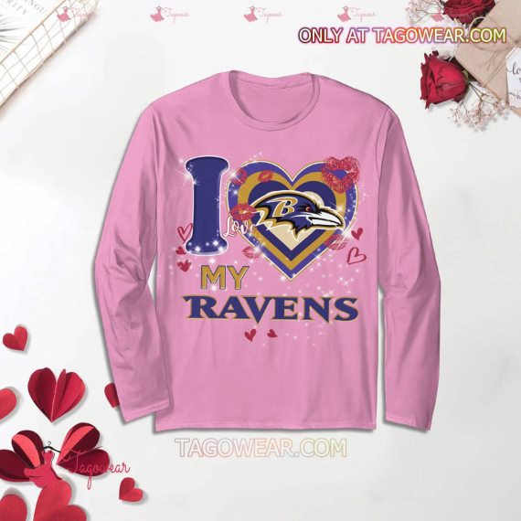 BRaven I Love My Ravens HFN Family Pajamas Set