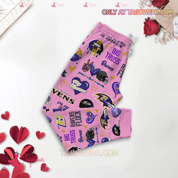 BRaven I Love My Ravens HFN Family Pajamas Set