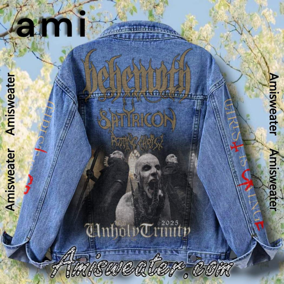 Behemoth  Satyricon  And Rotting Christ The Unholy Trini 2025 Hooded Hoodless Or Hooded Denim Jacket HG