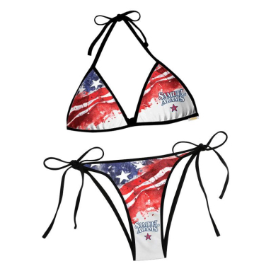Samuel Adams Blur American Flag Triangle Beach Bikini HG