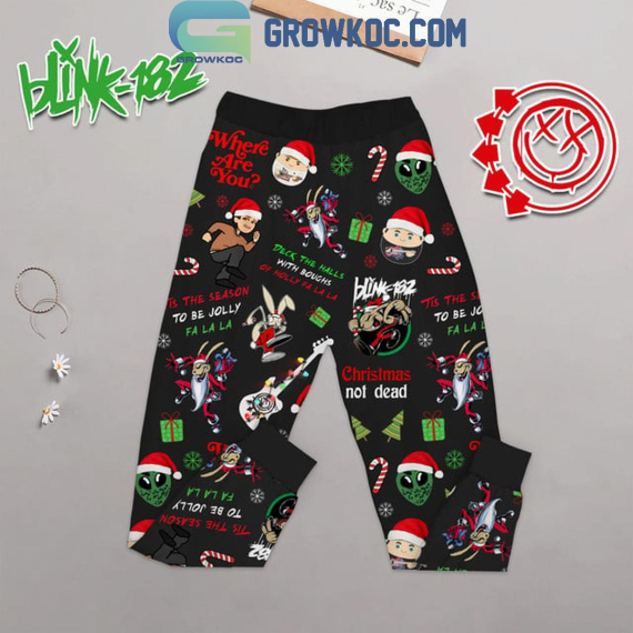 Blink-182 I Won't Be Home For Christmas 2024 Fleece Pajamas Set Family Pyjamas Sleepwear for Aldult Kid NVA Long Sleeve