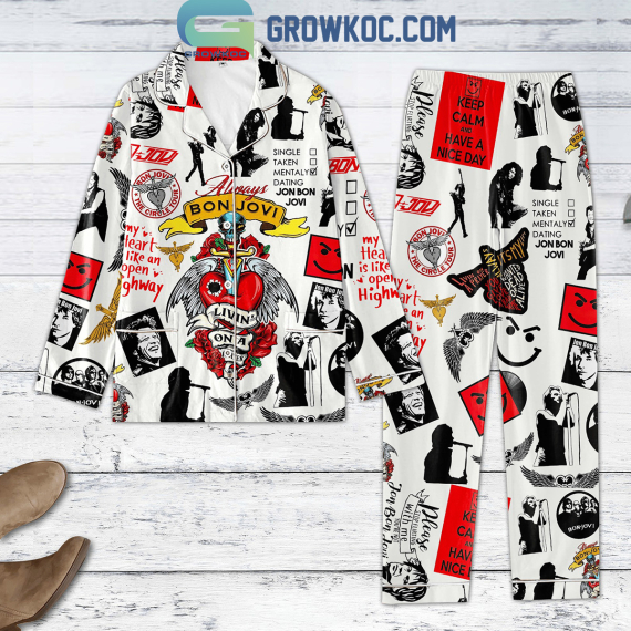 Bon Jovi Keep Calm And Have A Nice Day Pyjama Pajamas Set NVA