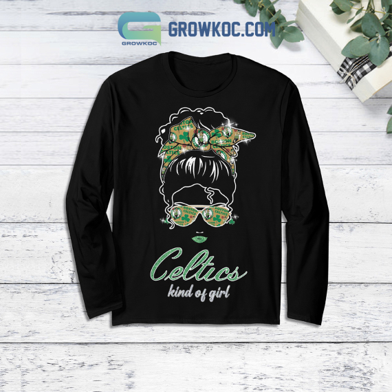 Boston Celtics Kind Of Girls Fleece Family Pajamas Set Tshirt Sweatshirt Long sleeves Pant Set NVA Long Sleeve