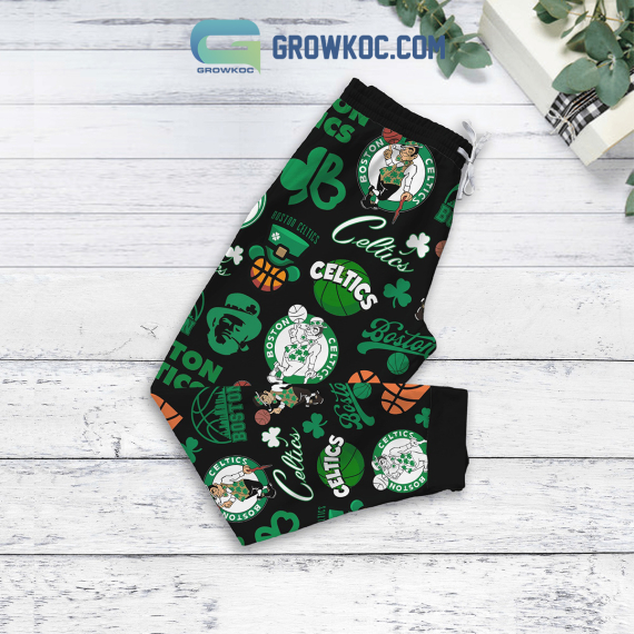 Boston Celtics Kind Of Girls Fleece Family Pajamas Set Tshirt Sweatshirt Long sleeves Pant Set NVA