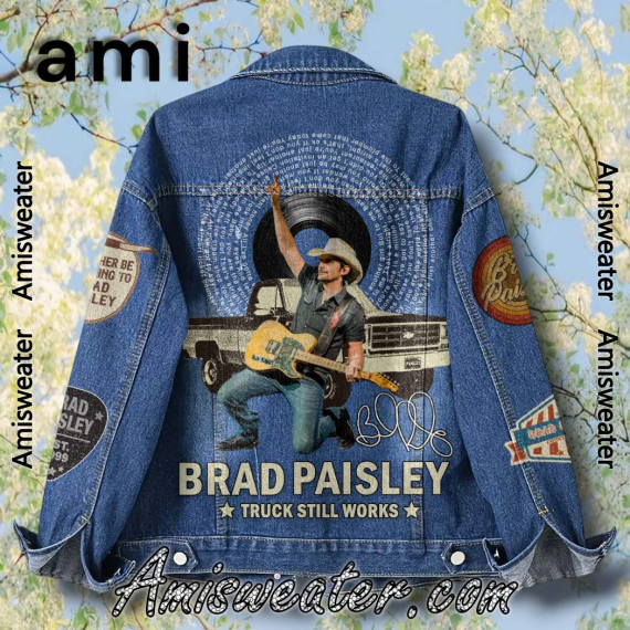 Brad Paisley Truck Still Works Signature Hooded Hoodless Or Hooded Denim Jacket HG