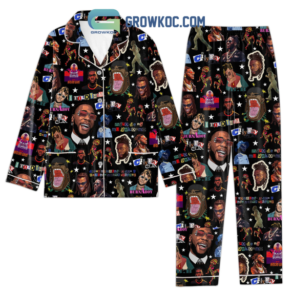 Burna Boy Told Him Black Design Pyjama Pajamas Set NVA
