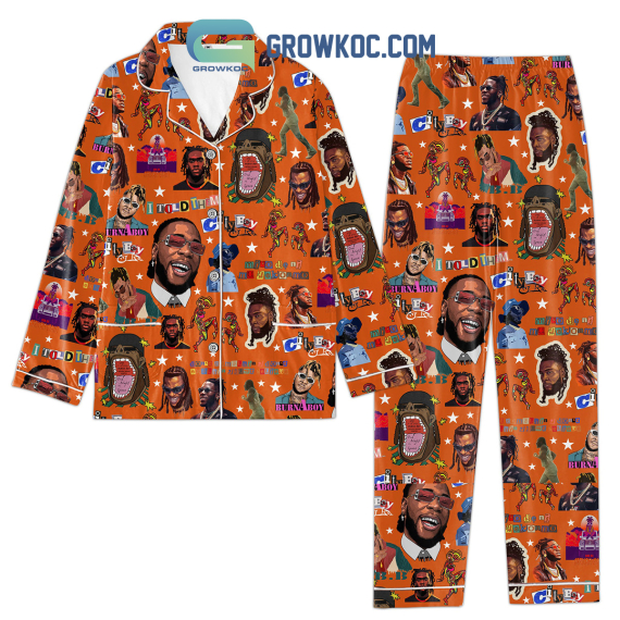 Burna Boy Told Him Pyjama Pajamas Set NVA Orange Version