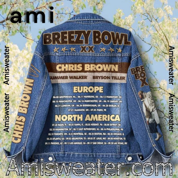 Chris Brown Breezy Bowl XX 2025 Hooded Hoodless Or Hooded Denim Jacket HG