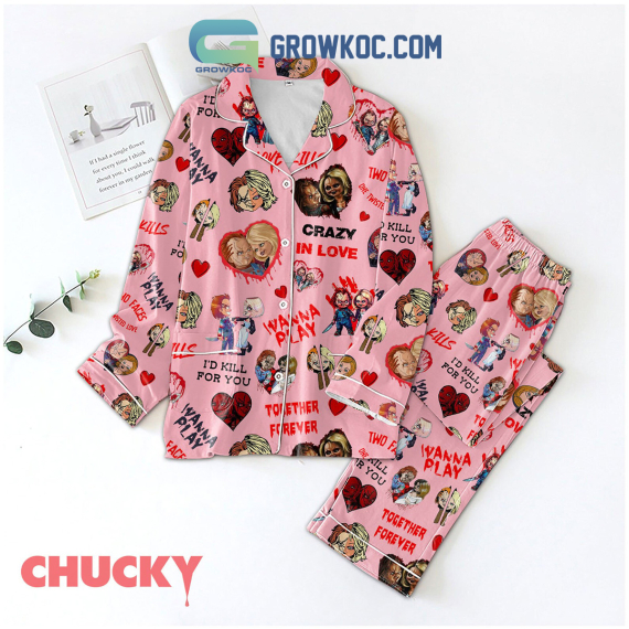 Chucky I Wanna Play Valentine Pyjama Pajamas Set NVA