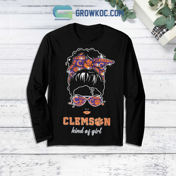 Clemson Tigers Kind Of Girl Fleece Family Pajamas Set Tshirt Sweatshirt Long sleeves Pant Set NVA Long sleeve