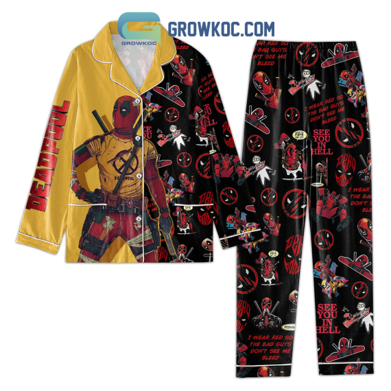Deadpool See You In Hell Yellow Version Pyjama Pajamas Set NVA