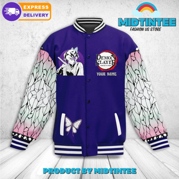 Demon Slayer Shinobu Kocho Custom Name Baseball Jacket or Bomber Jacket HG