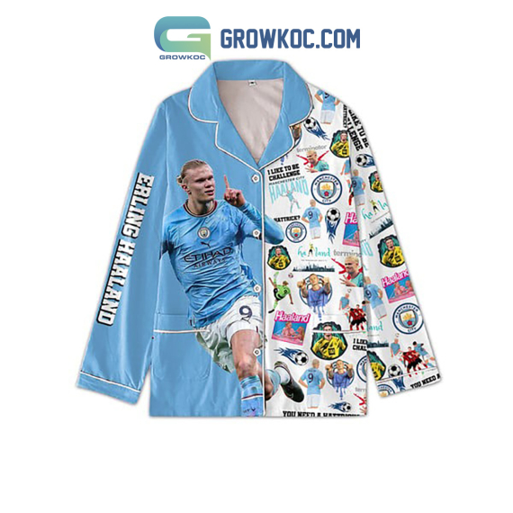 Erling Haaland Manchester City Soccer Pyjama Pajamas Set NVA