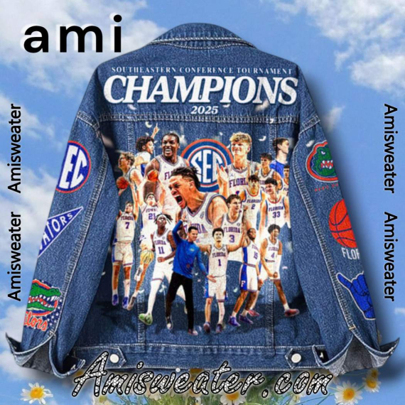 Florida Gators SEC Tournament Champions 2025 Hooded Hoodless Or Hooded Denim Jacket HG