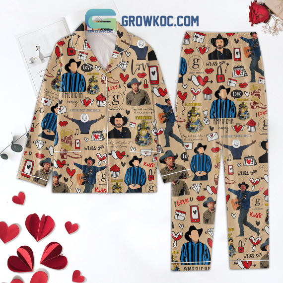 Garth Brooks Miss You Valentine Pyjama Pajamas Set NVA
