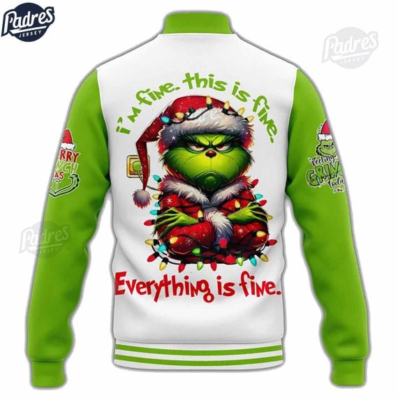 Grinch Ho Ho Ho Christmas Custom Baseball Jacket HG Outfit