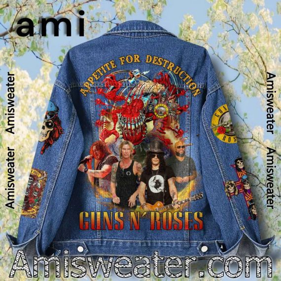 Guns N’ Roses Appetite For Destruction Hooded Hoodless Or Hooded Denim Jacket HG