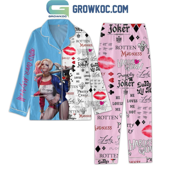 Harley Quinn Joker He Loves Me Not Pyjama Pajamas Set NVA