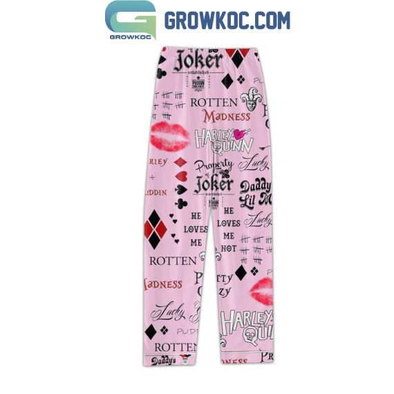 Harley Quinn Joker He Loves Me Not Pyjama Pajamas Set NVA