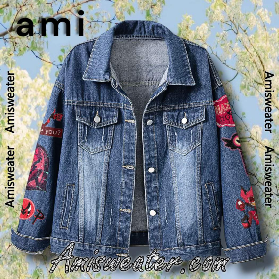 Hazbin Hotel Alastor You’re Never Fully Dressed Without A Smile Hooded Hoodless Or Hooded Denim Jacket HG