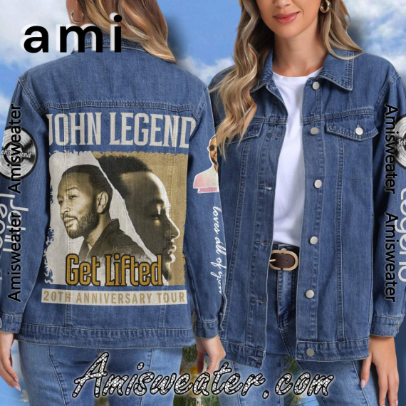 John Legend Get Lifted 20 Anniversary Tour 2025 Hooded Hoodless Or Hooded Denim Jacket HG