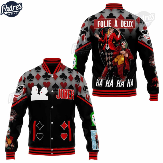 Joker Harley Quinn Folie A Deux Ha Ha Ha Baseball Jacket HG