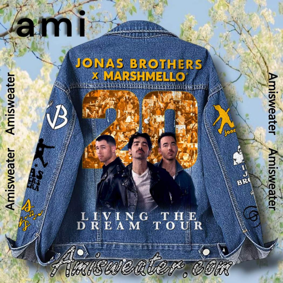 Jones Brothor X Marshmello Living The Dream Tour 2025 Hooded Hoodless Or Hooded Denim Jacket HG