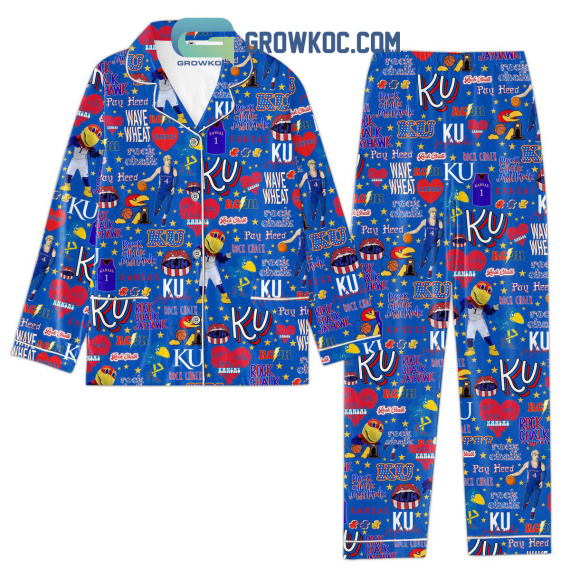 Kansas Jayhawks Rock Chalk Pyjama Pajamas Set NVA