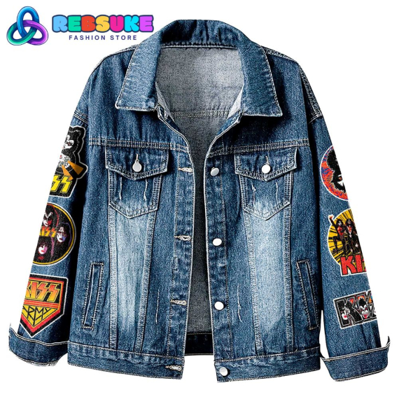 Kiss Band 52nd Anniversary 2025  Hooded Hoodless Or Hooded Denim Jacket HG