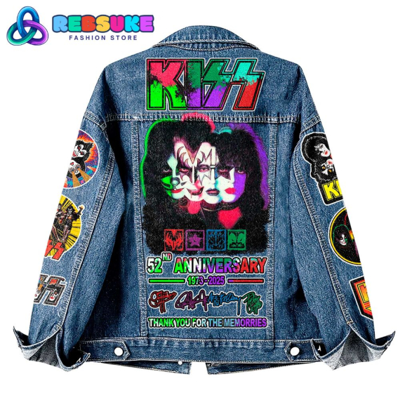 Kiss Band 52nd Anniversary 2025  Hooded Hoodless Or Hooded Denim Jacket HG