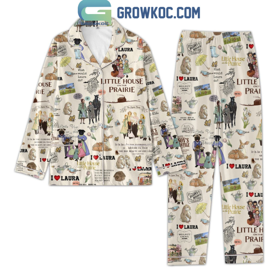 Little House On The Prairie You're Such A Good Friend Beige Design Pyjama Pajamas Set NVA