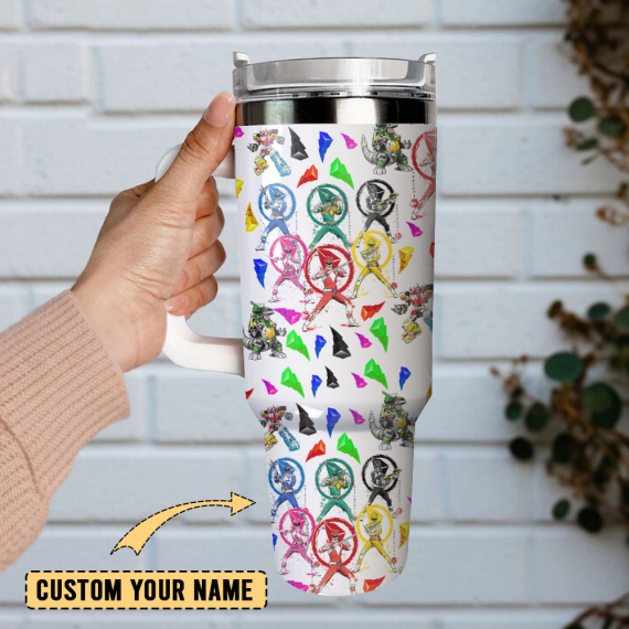 Power Rangers Custom  Quencher 30oz or 40oz Stainless Steel Tumbler With Handle,  Best gifts for Friend Family NVA