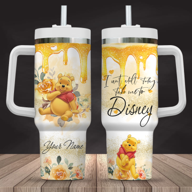 Pooh Winnie the Pooh Cartoon Custom Quencher 30oz or 40oz Stainless Steel Tumbler HG With Handle