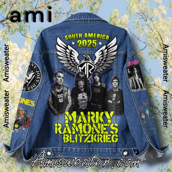 Marky Ramone’s Blitzkrieg South America 2025  Hooded Hoodless Or Hooded Denim Jacket HG